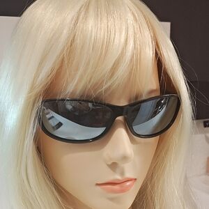 Sporty Mirrored Wrap Style Black Framed Sunglasses